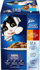 Purina Felix As Good As It Looks Doubly Delicious Meat Selection Wet Cat Food with Meat & Poultry in Jelly 12*85g