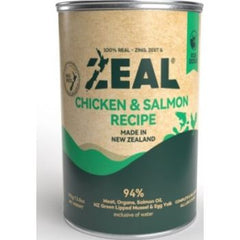 Zeal Grain Free Canned Dog Food 390g - (Chicken & Salmon Recipe)