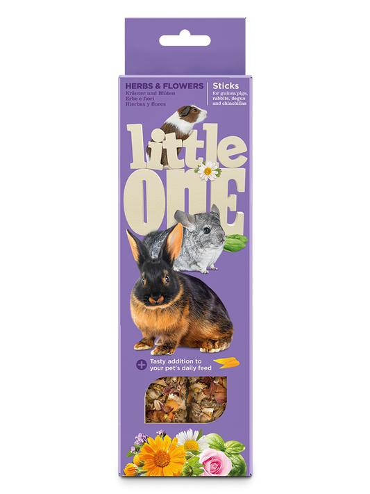 Little One Sticks For Guinea Pigs, Rabbits, Degus And Chinchillas With Herbs And Flowers 2x55g