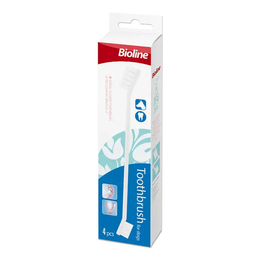 Bioline Tooth Brush for Dog 4 p