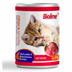 Bioline Canned Cat Food Beef 375g