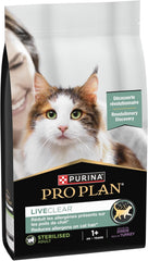 PRO PLAN LIVECLEAR STERILISED ADULT, ALLERGEN REDUCING DRY CAT FOOD WITH TURKEY 1.4 KG