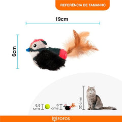 FOFOS Sound Chip Black Bird With Catnip Balls Cat Toy