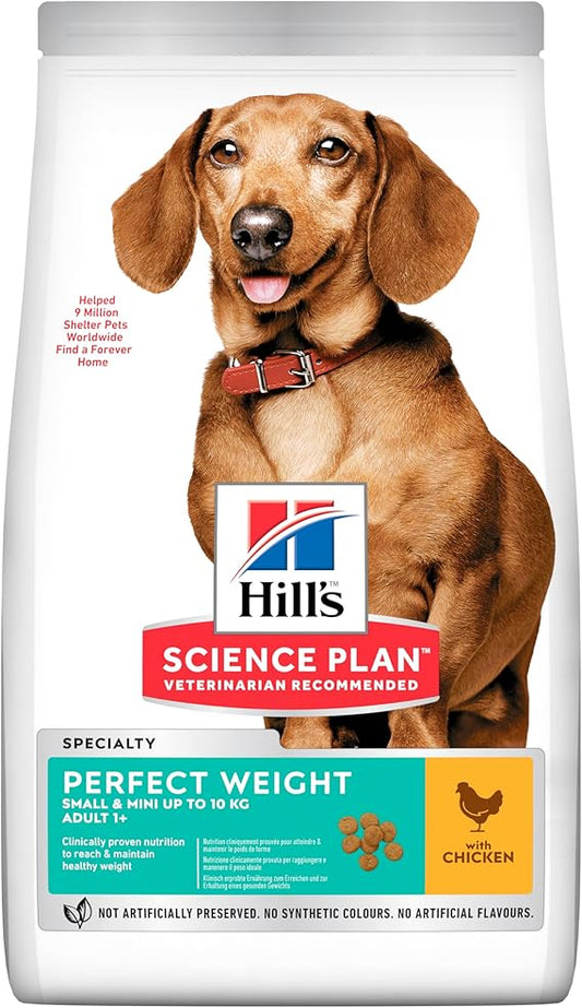 Hill’s Perfect Weight Small & Mini Adult Dog Food With Chicken (1.5kg)