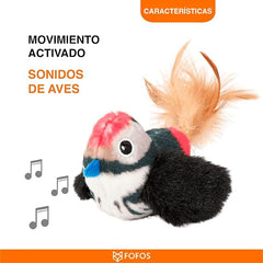 FOFOS Sound Chip Black Bird With Catnip Balls Cat Toy