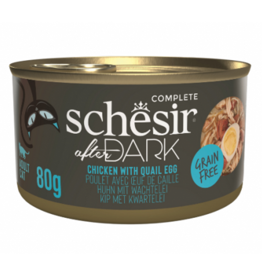 Schesir After Dark Wholefood in Broth Chicken with Quail Egg 80g