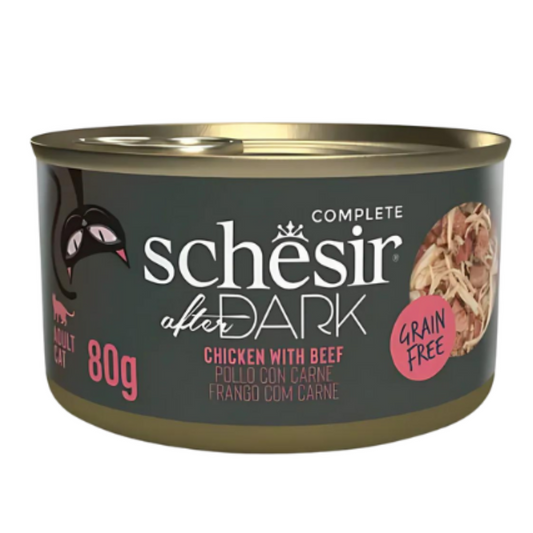 Schesir After Dark Wholefood in Broth Chicken with Beef 80g