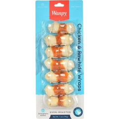 Wanpy Chicken Jerky wrapped Bleached Rawhide 90g