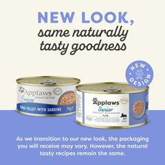 Applaws Tuna Fillet with Sardine Senior Wet Cat Food 70g Tin