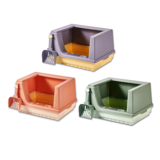 Semi Enclosed Cat Litter Box L 41*30*31cm Pink SA3488