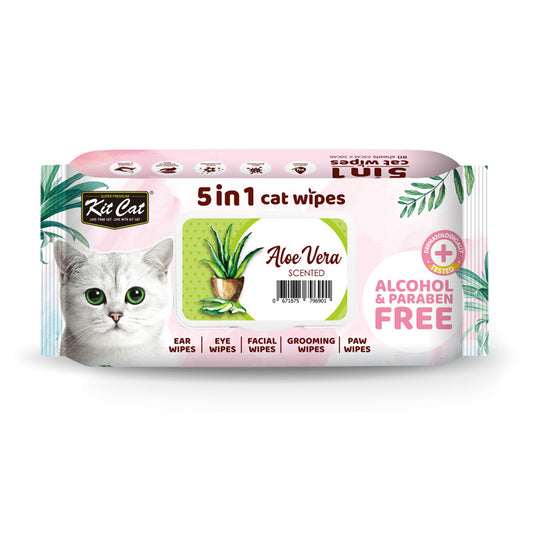 Kit Cat 5-in-1 Cat Wipes ALOE VERA