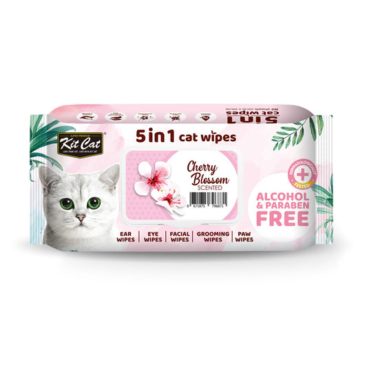 Kit Cat 5-in-1 Cat Wipes CHERRY BLOSSOM