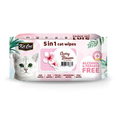 Kit Cat 5-in-1 Cat Wipes CHERRY BLOSSOM