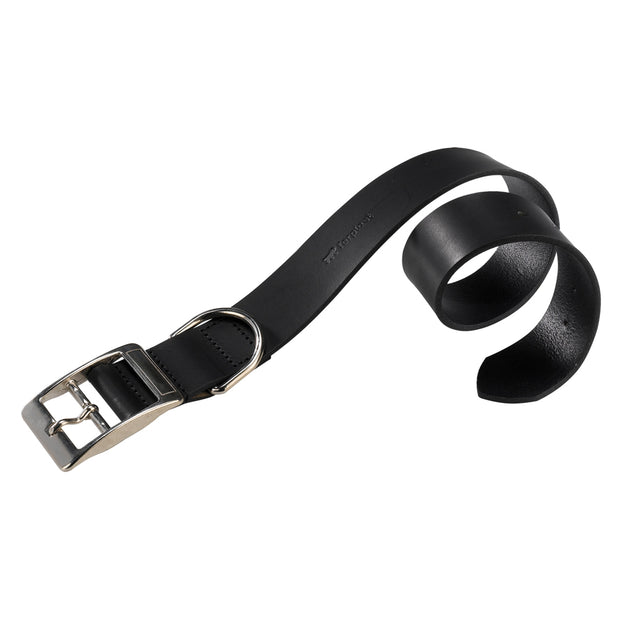 [75225017] Ferplast Natural C Leather Dog Collar Color - Black, Dimension - 61-69cm x 40mm