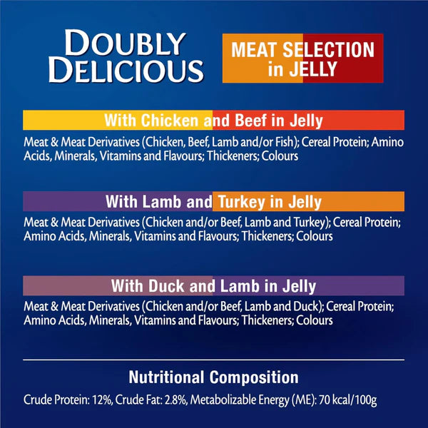Purina Felix As Good As It Looks Doubly Delicious Meat Selection Wet Cat Food with Meat & Poultry in Jelly 12*85g