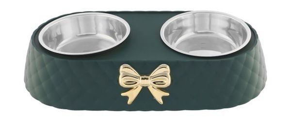 SAAS Dual Pets Bowls With Steel 34*17.5*6.5cm  1910