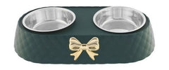 SAAS Dual Pets Bowls With Steel 34*17.5*6.5cm  1910