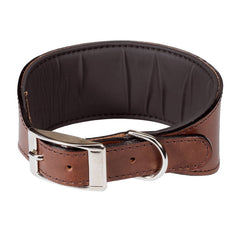 Ferplast VIP CW Bull Leather Dog Collar[Color - Brown, Dimension - 40-46cm x 25mm]