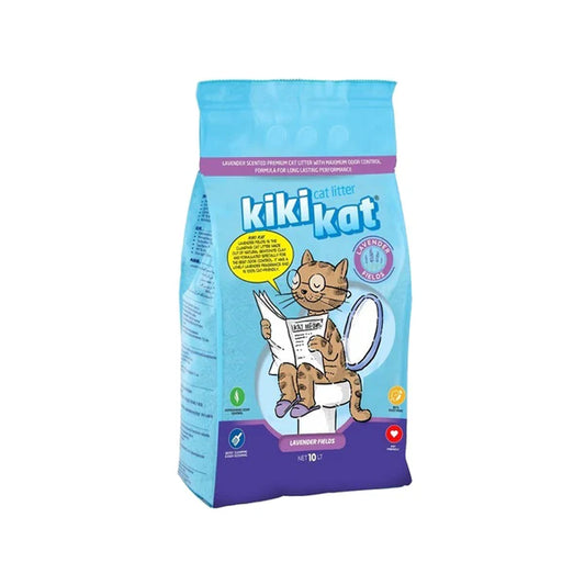 Kiki Kat White Bentonite Clumping Cat Litter –Lavender Fields-10 L (8.7 Kg)