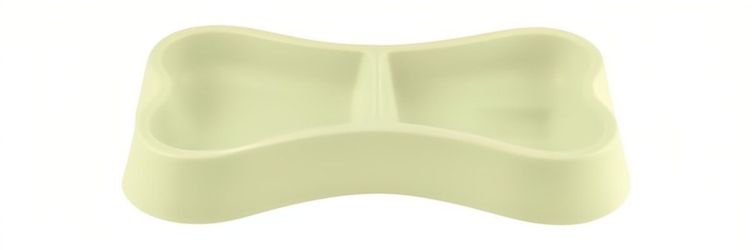 PETS CLUB BONE SHAPE PLASTIC DOUBLE BOWL 24.5*13*3.5CM-GREEN