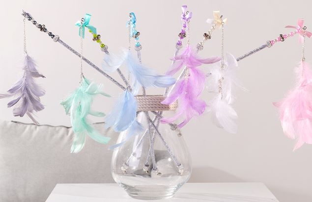 ITS MEOW CRISTAL STICK WITH RING AND FUR,SIZE:40cm (SOLD PER ONE PIECE)