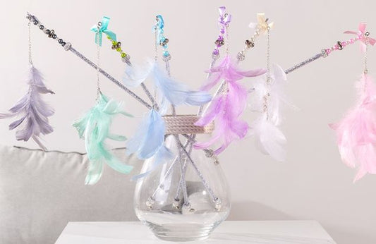 ITS MEOW CRISTAL STICK WITH RING AND FUR,SIZE:40cm (SOLD PER ONE PIECE)