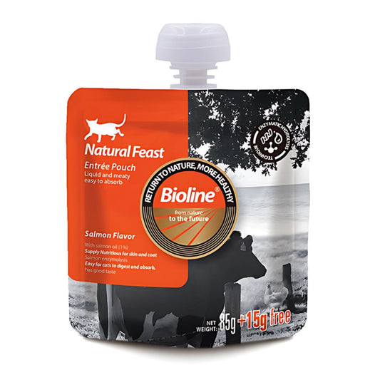 Bioline Natural Feast Entree Pouch Salmon Flavor 85g+15g