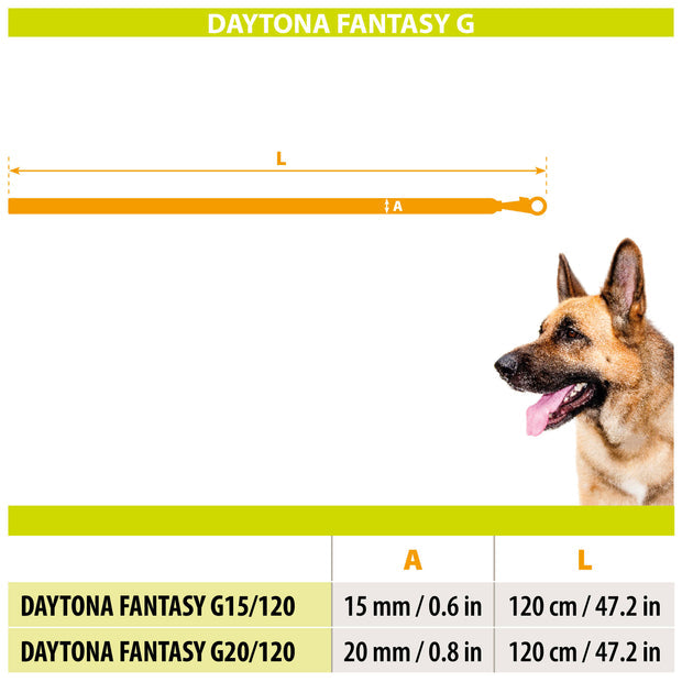 [75233103] Ferplast Daytona Fantasy G Nylon Dog Leash With Soft Grip[Color - Purple, Dimension - 20mm x L 120cm]