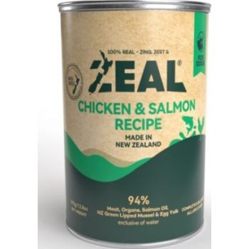 Zeal Grain Free Canned Dog Food 390g - (Chicken & Salmon Recipe)