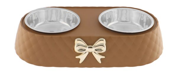 SAAS Dual Pets Bowls With Steel 34*17.5*6.5cm  1910