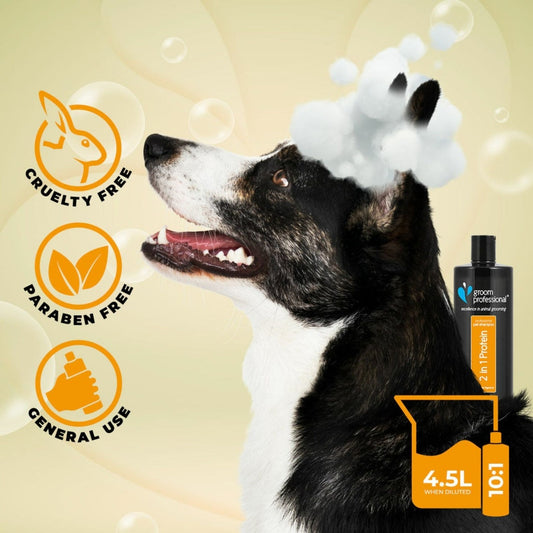 Groom Professional 2 In 1 Protein Shampoo 450ml