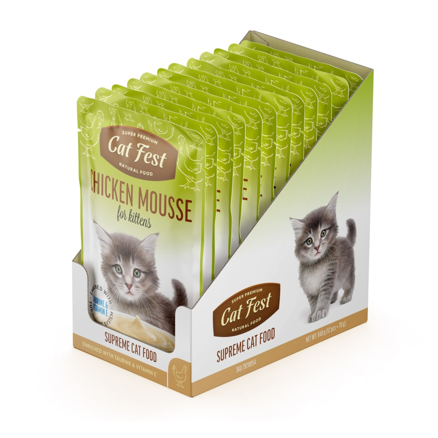 Cat Fest Chicken Mousse For Kittens 70g