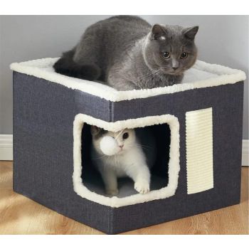 Petsclub Cat Scracher With House -Grey