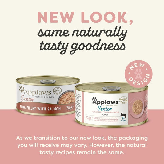 Applaws Tuna with Salmon in Jelly Senior Wet Cat Food 70g Tin