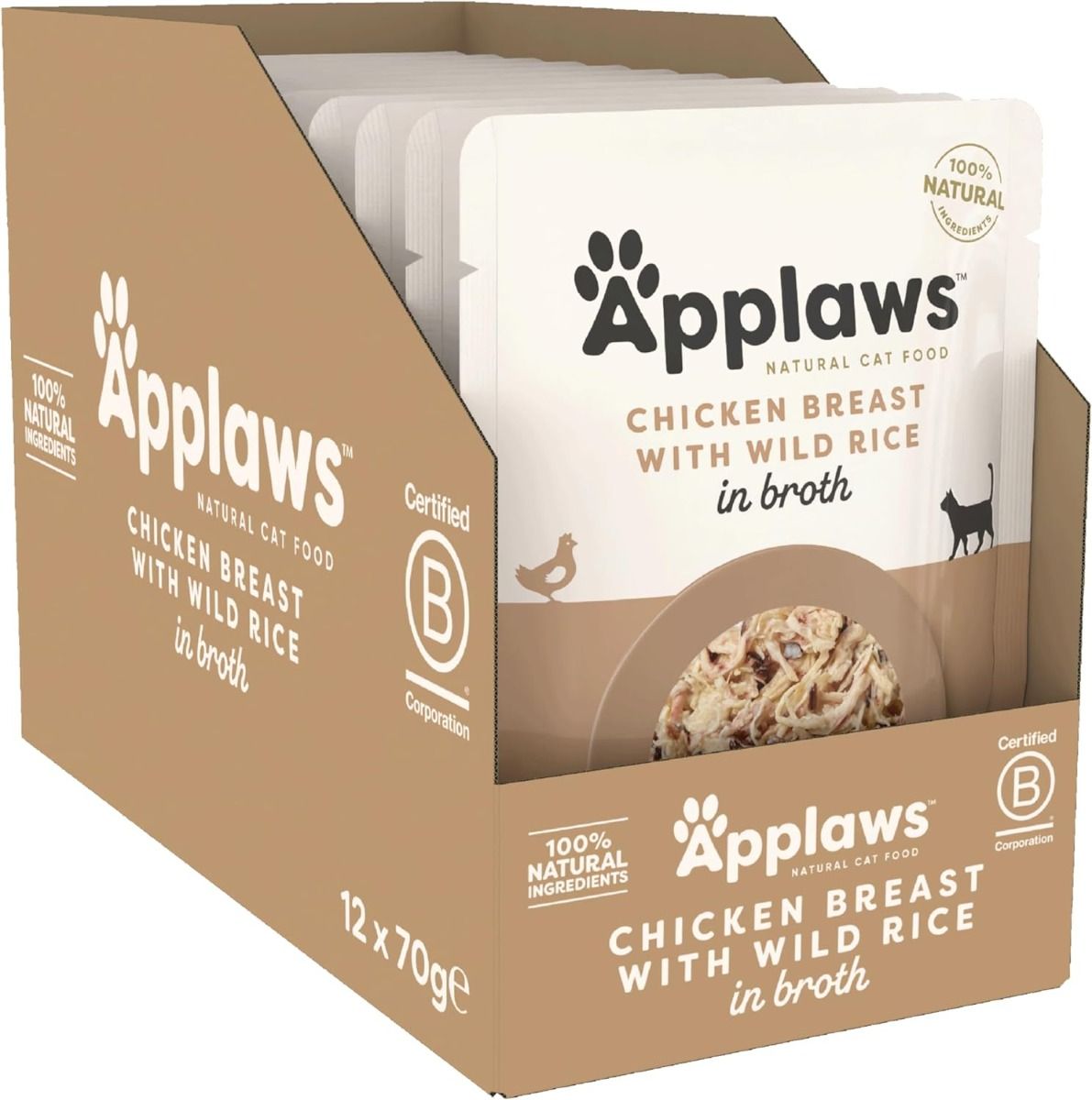 applaws cat chicken with rice  70g