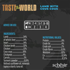 Schesir Taste The World Dog Wholefood - Lamb With Cous Cous 150g (Min Order- 8 Cans)