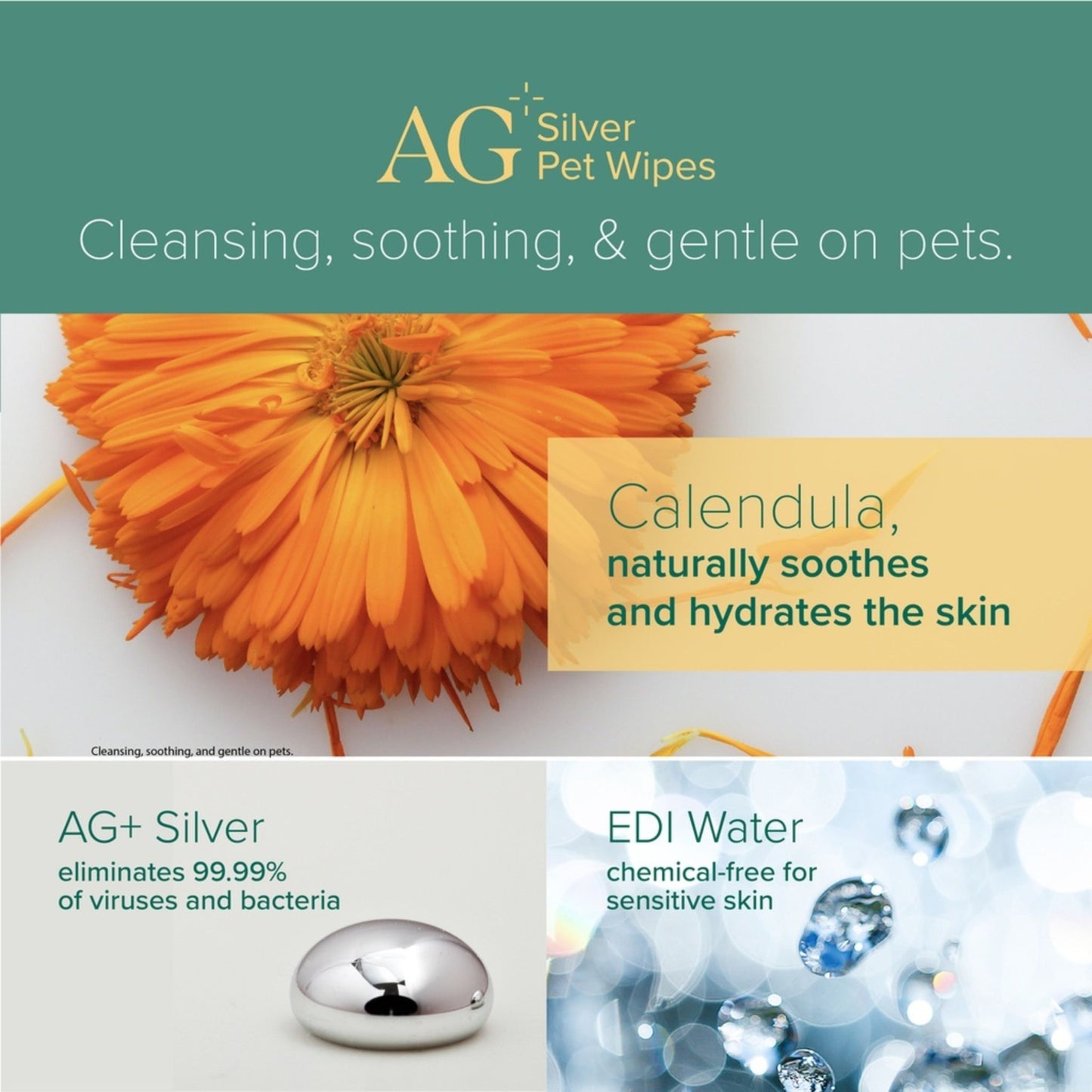 NurturePro AG+ Silver Pet Wet Wipes- LAV -100p