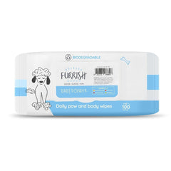 Furrish Daily Bath Wipes 100Pck  : Baby Powder