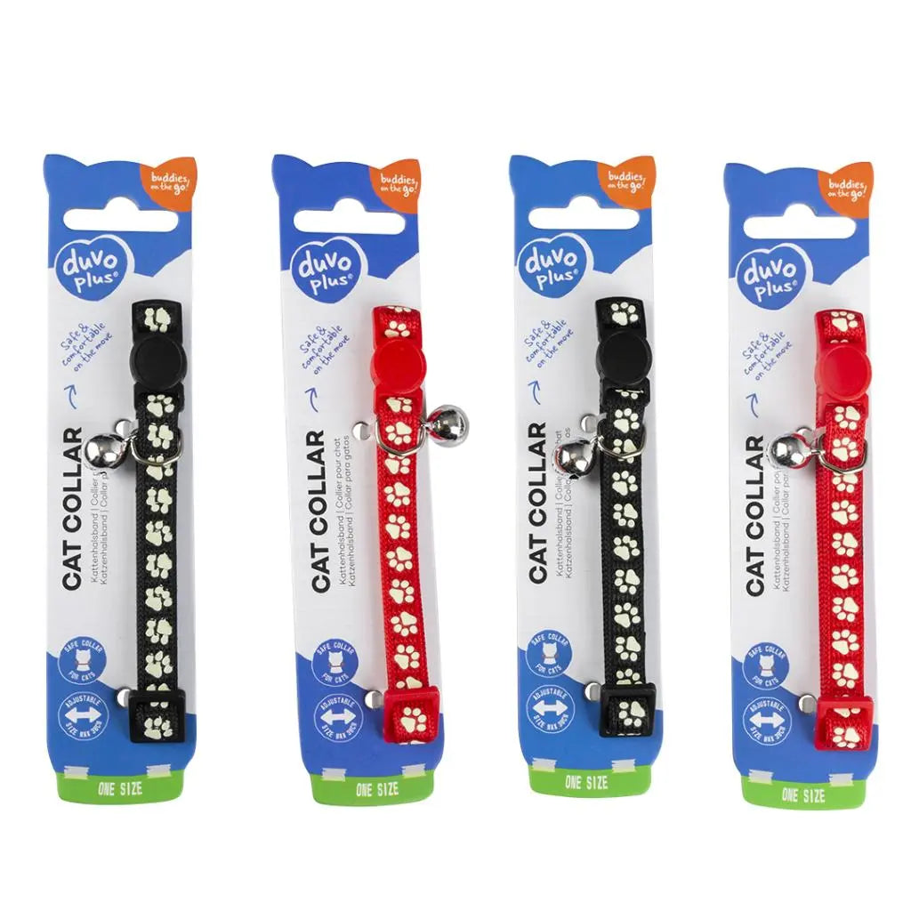 Duvo Cat Collar Nylon Mixed Colors Paws