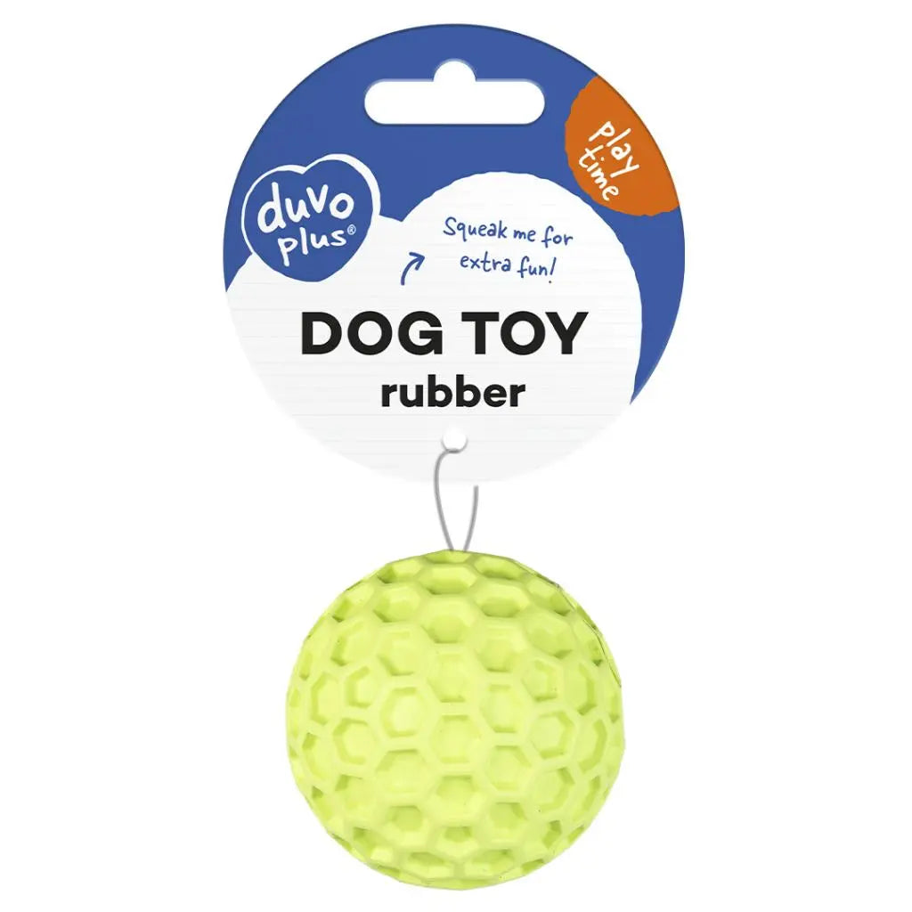 Duvo+ Rubber Hexagon Ball Dispenser Dog Toy ,Green