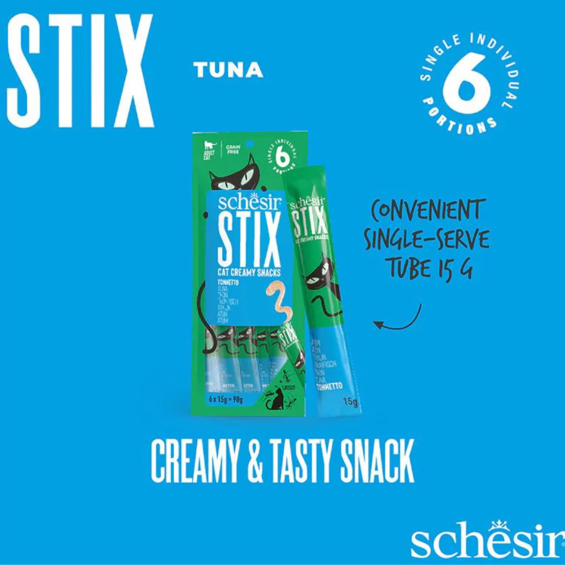 Schesir Stix Treat for Cat In Cream - Tuna 6*15g