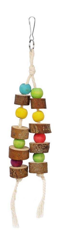 Hanging Bird Toy with wood slice