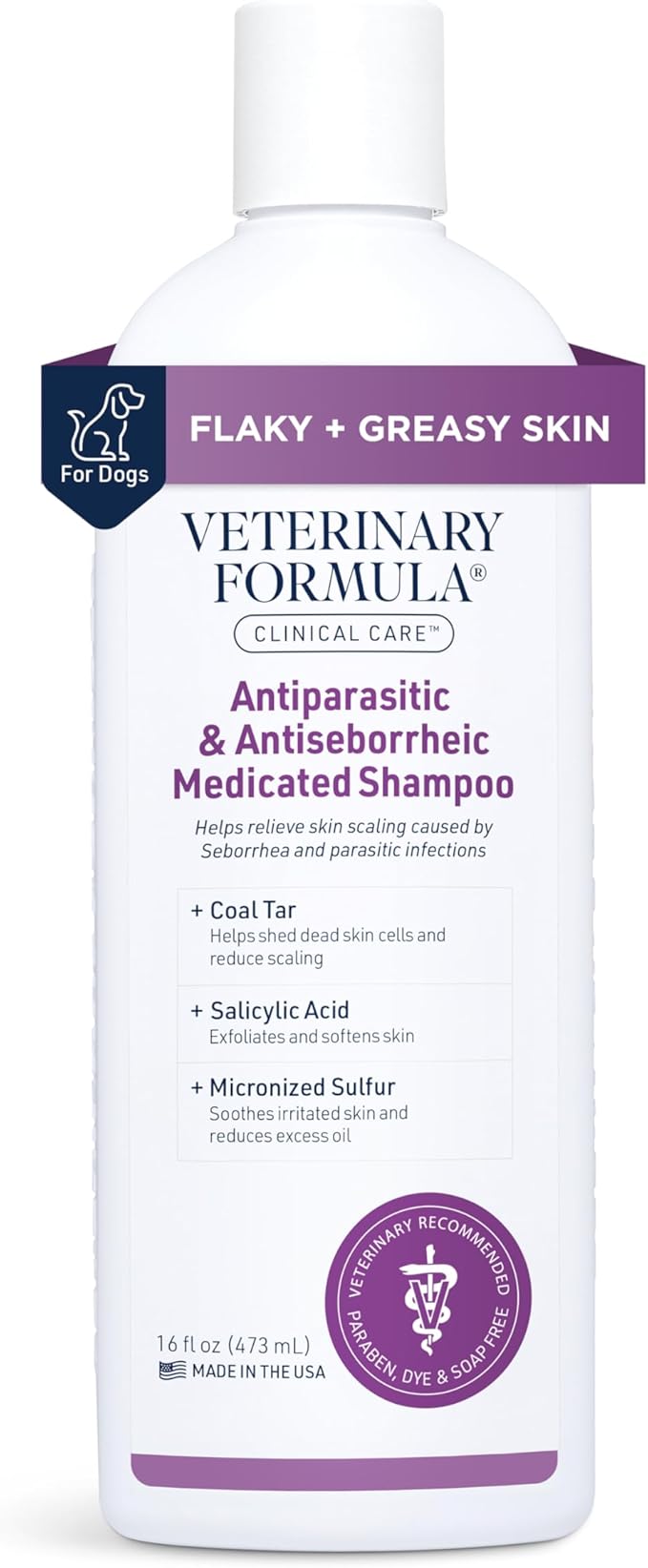 Synergy Labs Veterinary Formula Clinical Care Antiparasitic & Antiseborrheic Shampoo For Dogs 473ml