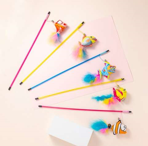 Saas Cat Stick Toy  with Fish SA2152