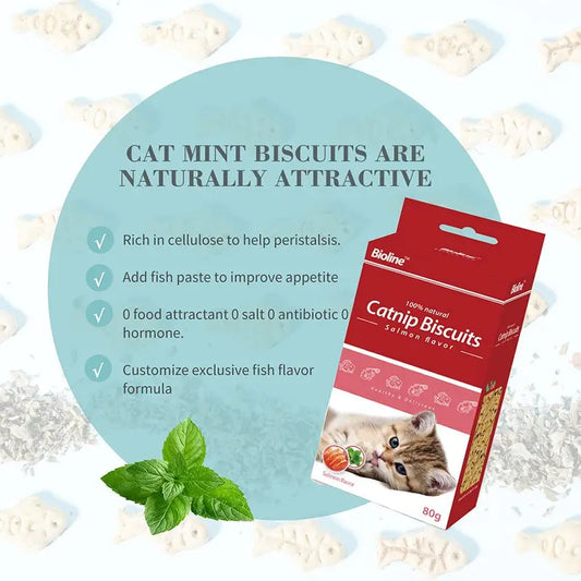 Bioline Catnip Biscuits  Salmon 80g