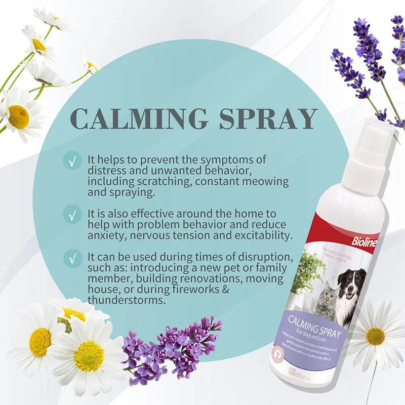 Bioline Calming Spray For Dogs & Cats 120ml