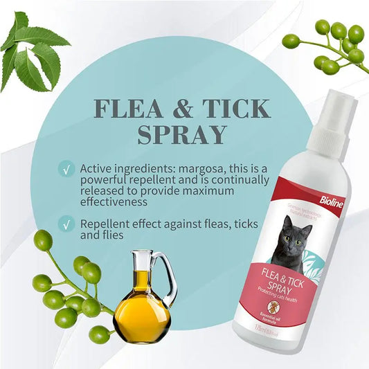 Bioline Flea & Tick Spray Cat 175ml