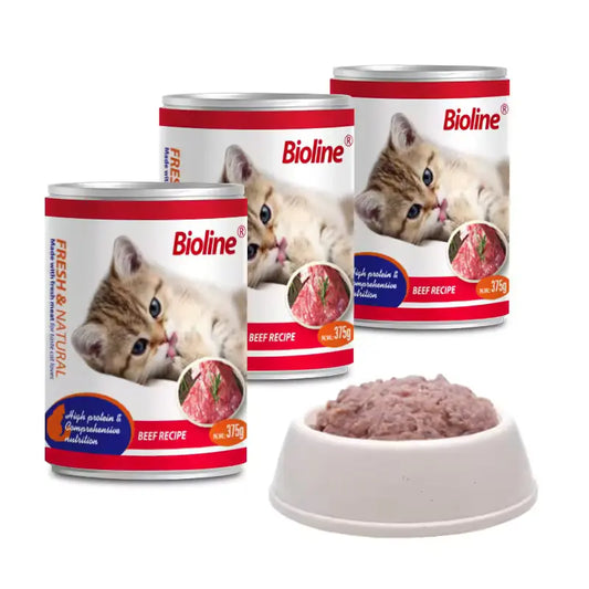 Bioline Canned Cat Food  Beef 375g