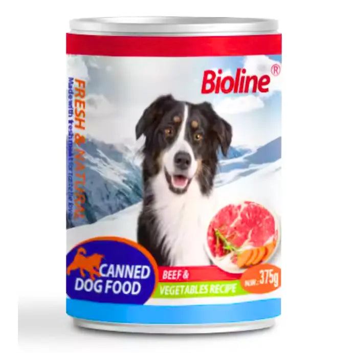 Bioline Canned Dog Food  Beef & Vegetables 375g