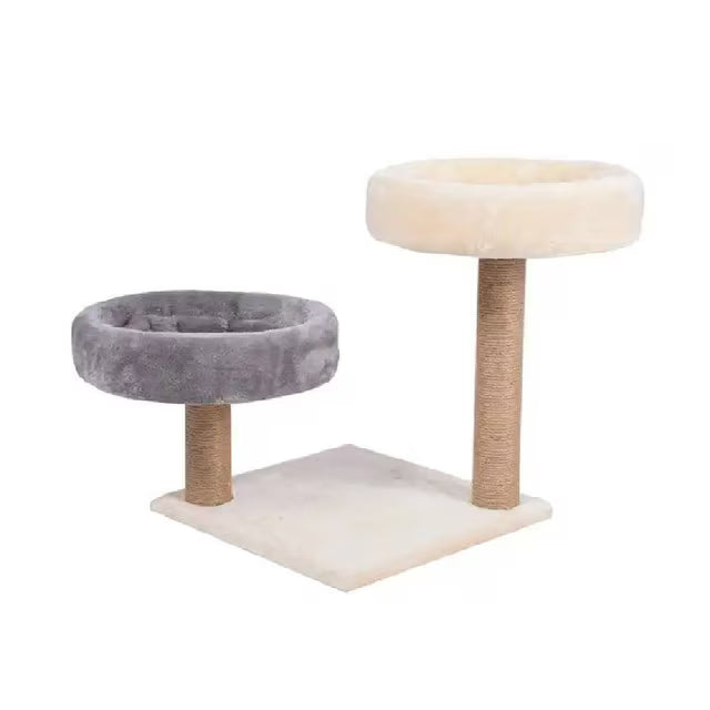 Haisen Pet Cat Scratching Tower with Double Round Perch And Sisal Post